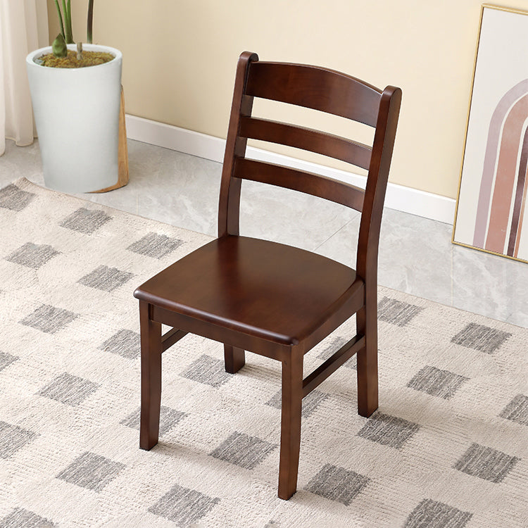 Contemporary Indoor Ladder Back Solid Wood Armless Dining Chair