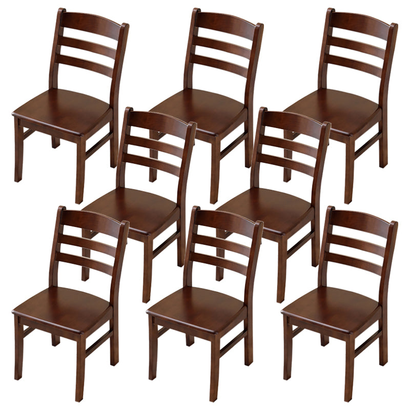 Contemporary Indoor Ladder Back Solid Wood Armless Dining Chair