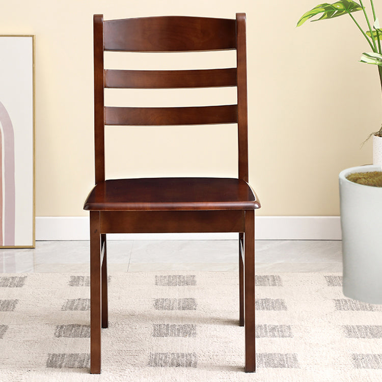 Contemporary Indoor Ladder Back Solid Wood Armless Dining Chair
