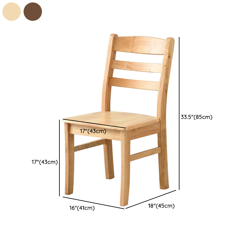 Contemporary Indoor Ladder Back Solid Wood Armless Dining Chair