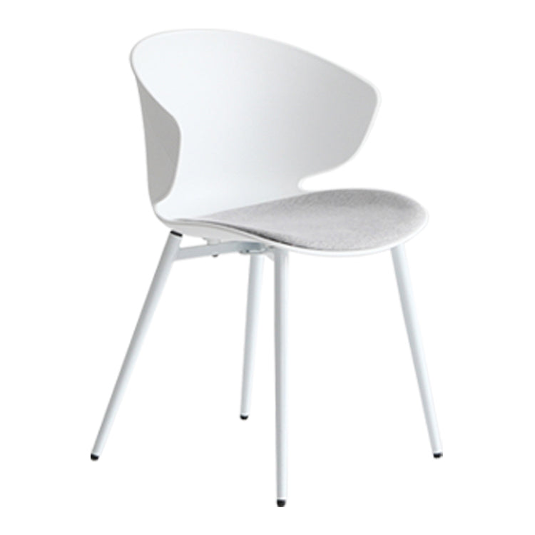 Modern Dining Room Upholstered Wingback Plastic Armless Dining Chair
