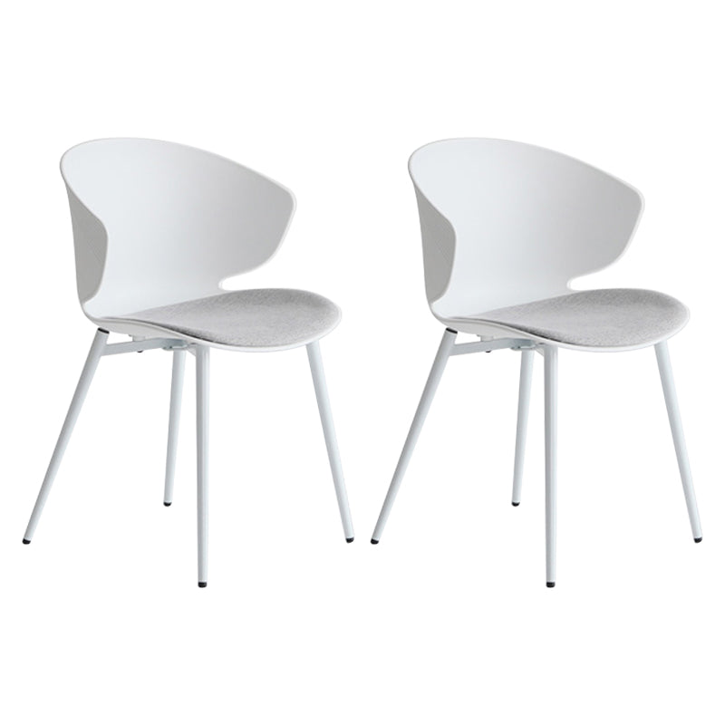 Modern Dining Room Upholstered Wingback Plastic Armless Dining Chair