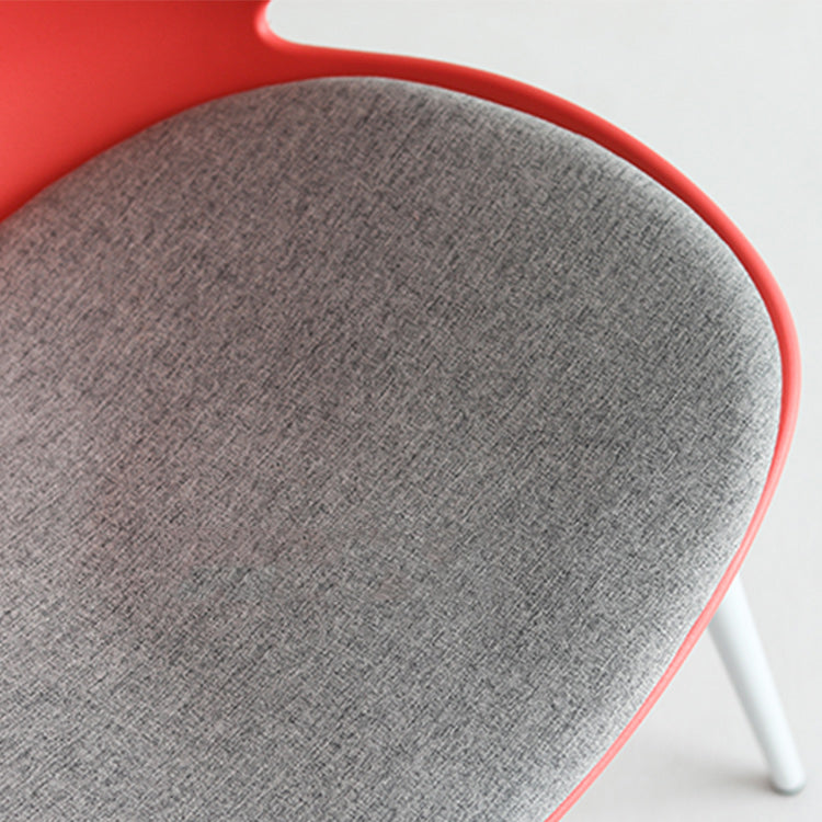 Modern Dining Room Upholstered Wingback Plastic Armless Dining Chair