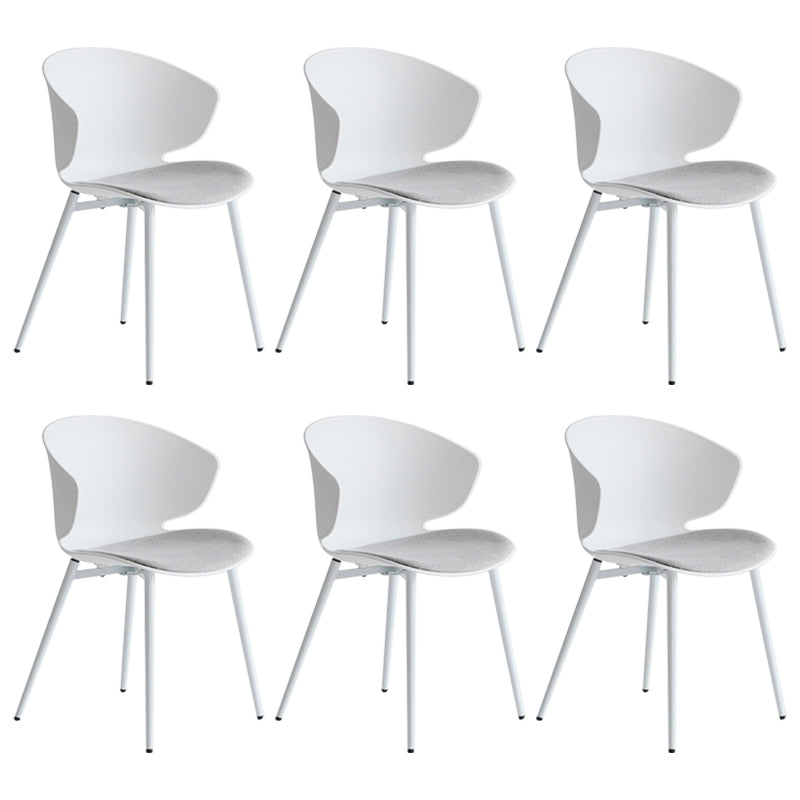 Modern Dining Room Upholstered Wingback Plastic Armless Dining Chair