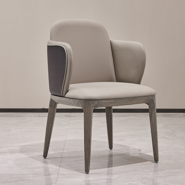 Faux Leather and Solid Wood Modern Dining Accent Chair for Home