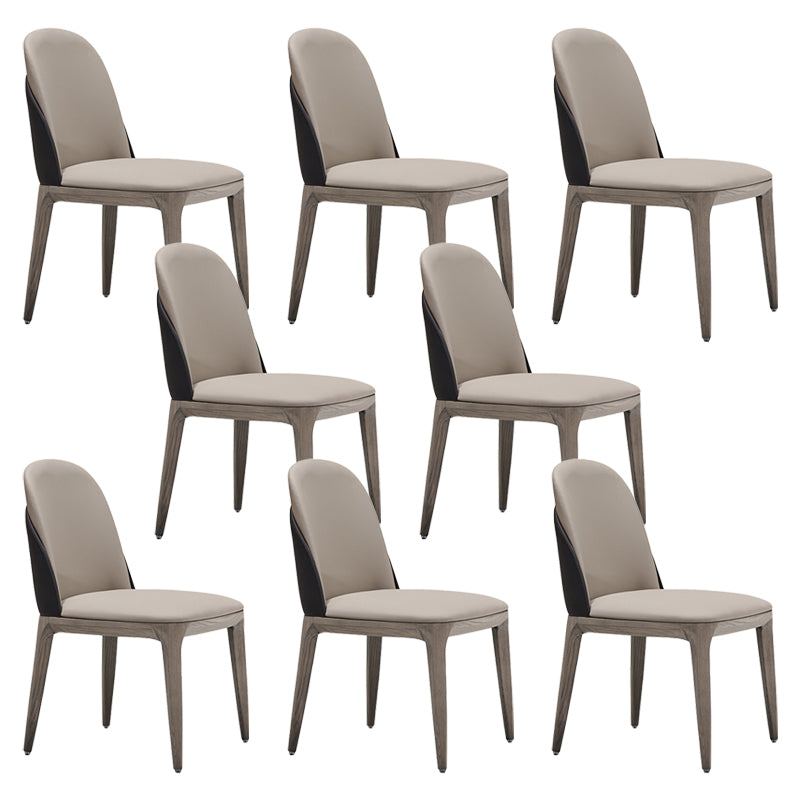 Faux Leather and Solid Wood Modern Dining Accent Chair for Home