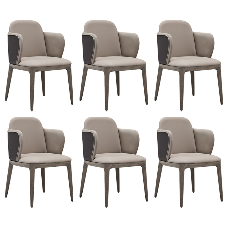 Faux Leather and Solid Wood Modern Dining Accent Chair for Home