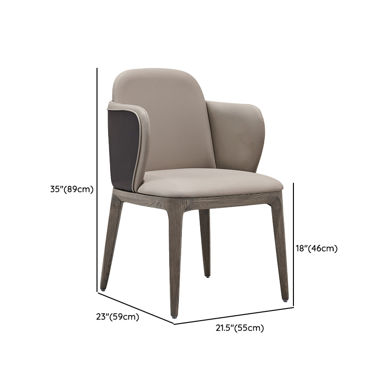 Faux Leather and Solid Wood Modern Dining Accent Chair for Home