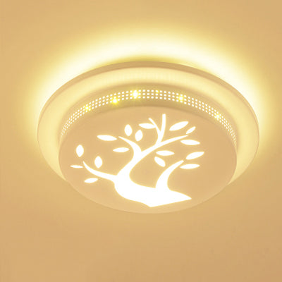 Art Deco Flush Mount Ceiling Light Circular Acrylic Ceiling Lamp for Hallway