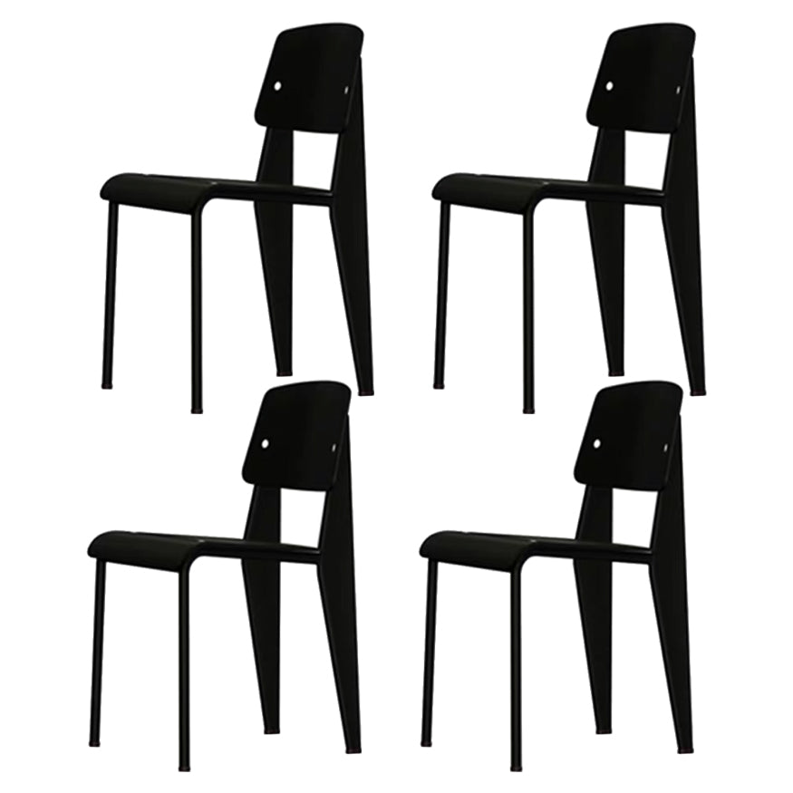 Metal and Plastic Open Back Modern Side Dining Chairs for Home
