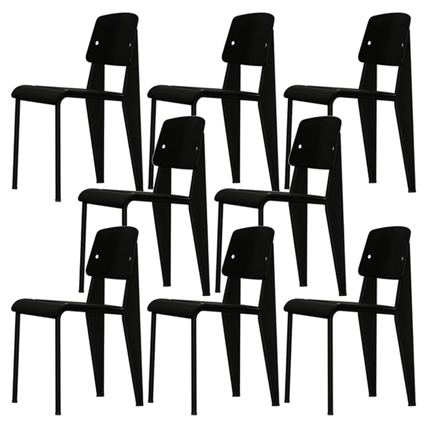 Metal and Plastic Open Back Modern Side Dining Chairs for Home
