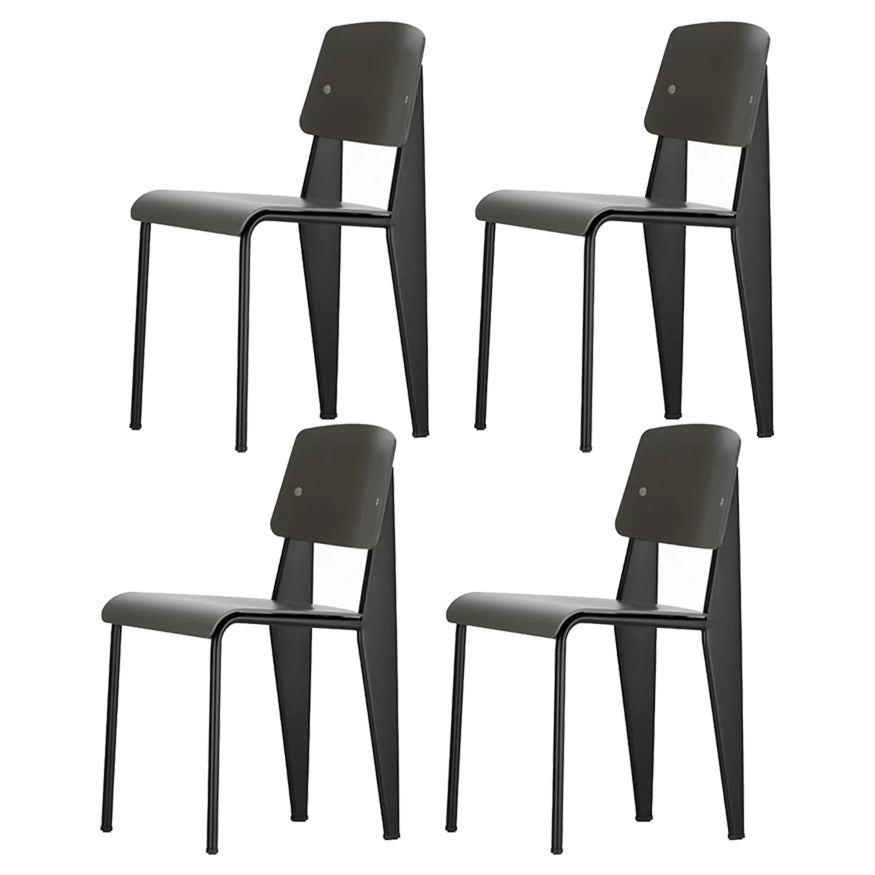 Metal and Plastic Open Back Modern Side Dining Chairs for Home