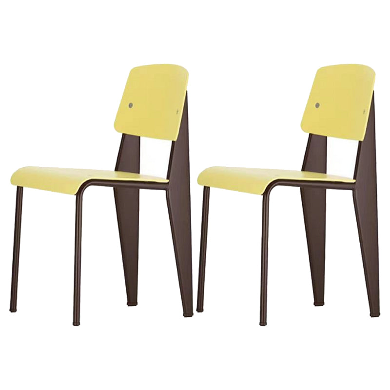 Metal and Plastic Open Back Modern Side Dining Chairs for Home