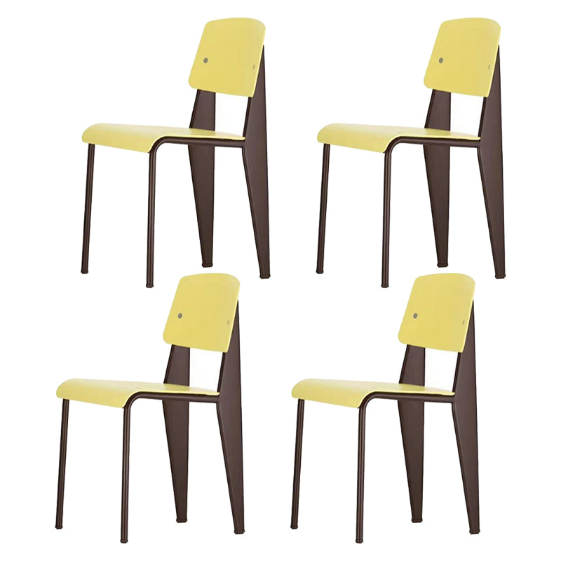 Metal and Plastic Open Back Modern Side Dining Chairs for Home
