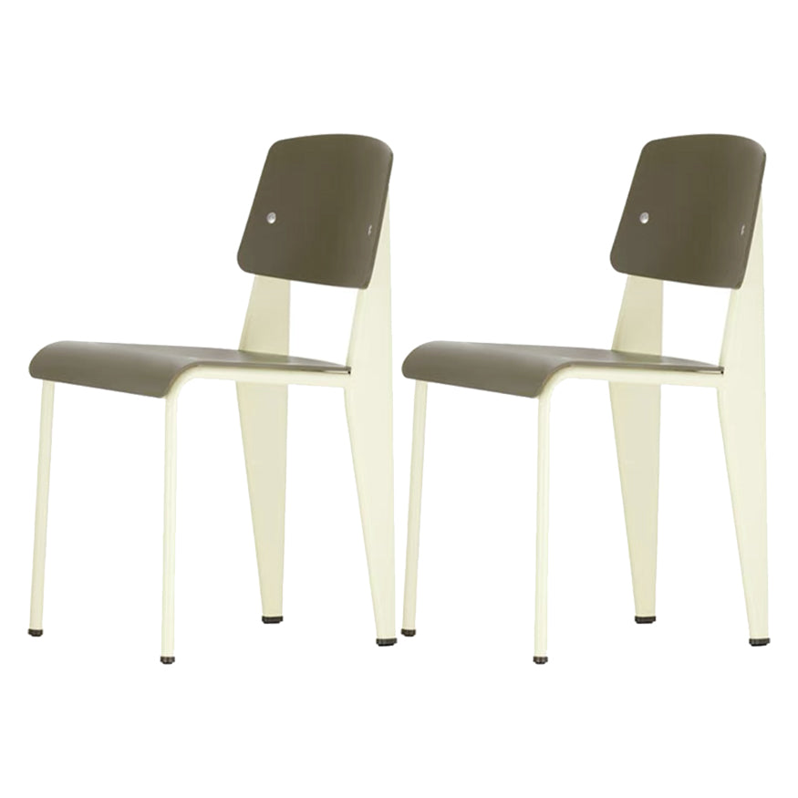 Metal and Plastic Open Back Modern Side Dining Chairs for Home