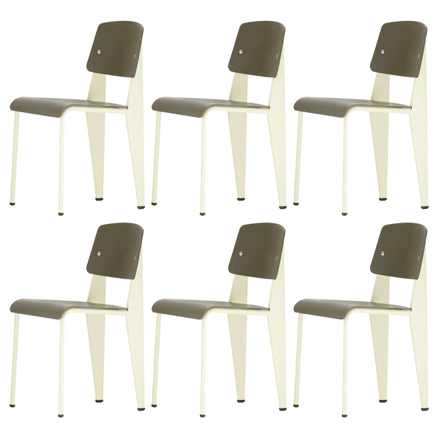 Metal and Plastic Open Back Modern Side Dining Chairs for Home