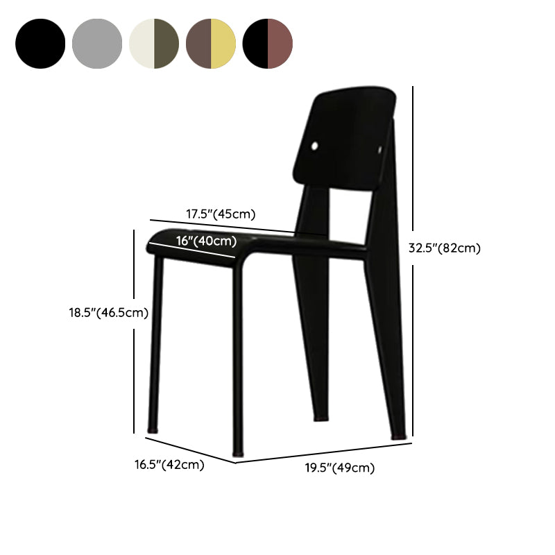Metal and Plastic Open Back Modern Side Dining Chairs for Home