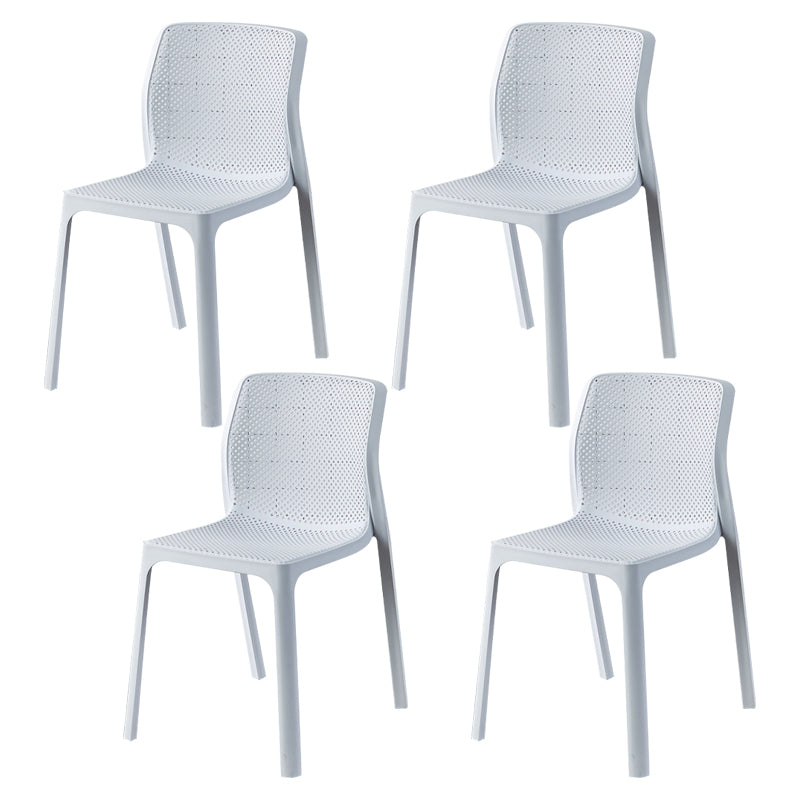 Contemporary Style Low Back Plastic Dining Side Chair for Home Use