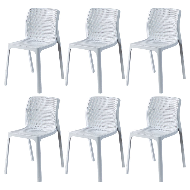 Contemporary Style Low Back Plastic Dining Side Chair for Home Use