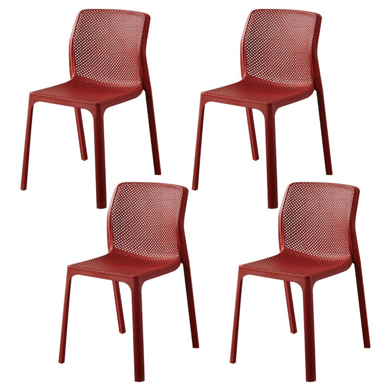Contemporary Style Low Back Plastic Dining Side Chair for Home Use