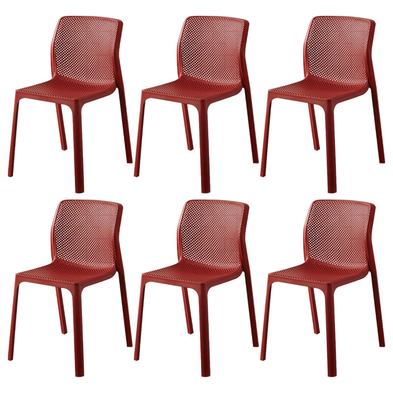 Contemporary Style Low Back Plastic Dining Side Chair for Home Use