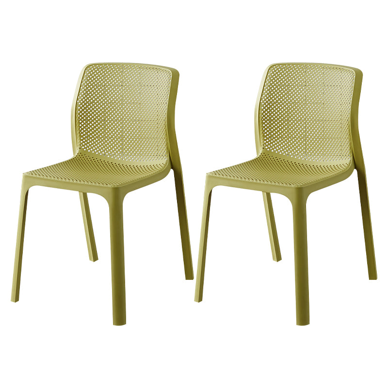 Contemporary Style Low Back Plastic Dining Side Chair for Home Use