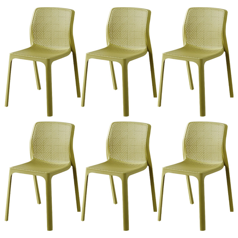 Contemporary Style Low Back Plastic Dining Side Chair for Home Use