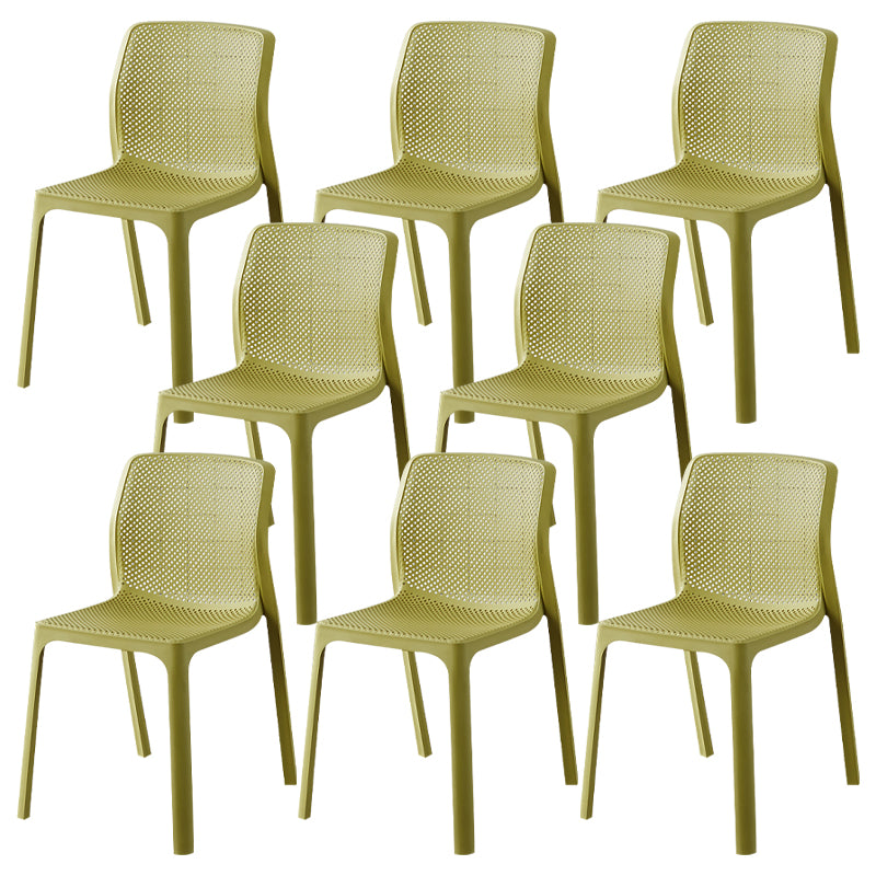 Contemporary Style Low Back Plastic Dining Side Chair for Home Use