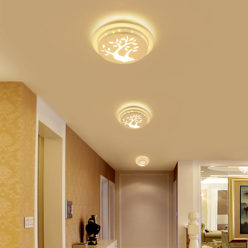 Art Deco Flush Mount Ceiling Light Circular Acrylic Ceiling Lamp for Hallway