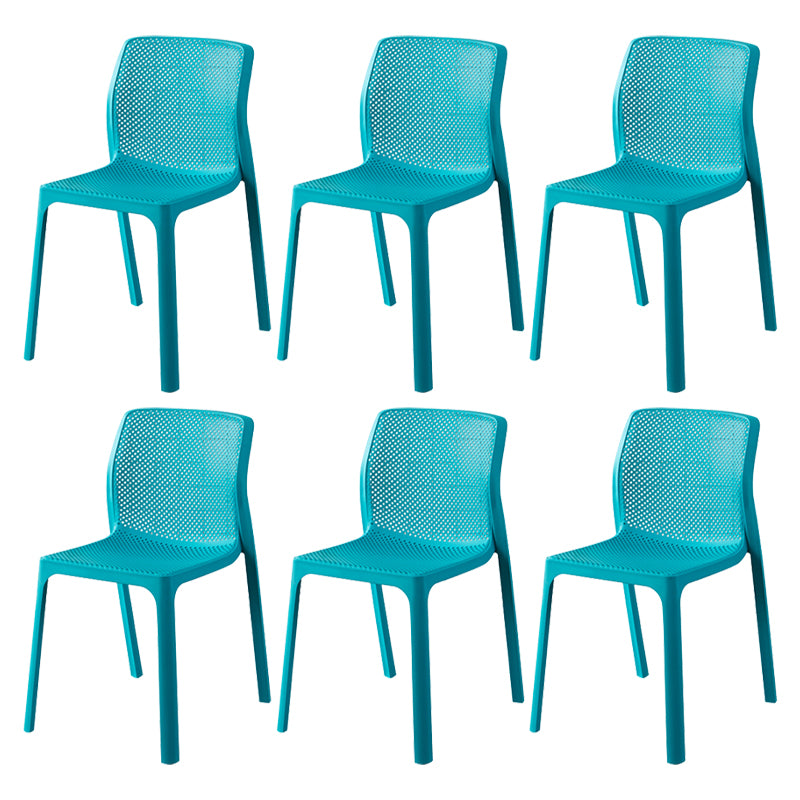 Contemporary Style Low Back Plastic Dining Side Chair for Home Use