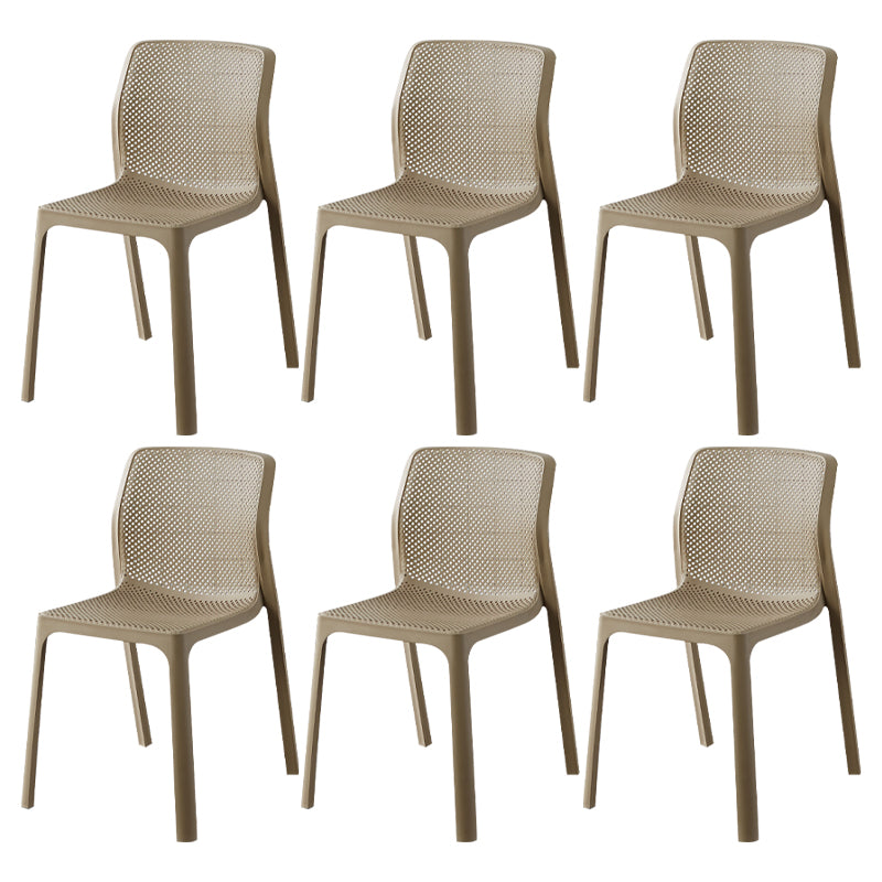 Contemporary Style Low Back Plastic Dining Side Chair for Home Use