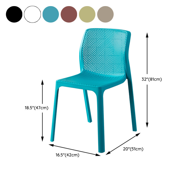 Contemporary Style Low Back Plastic Dining Side Chair for Home Use
