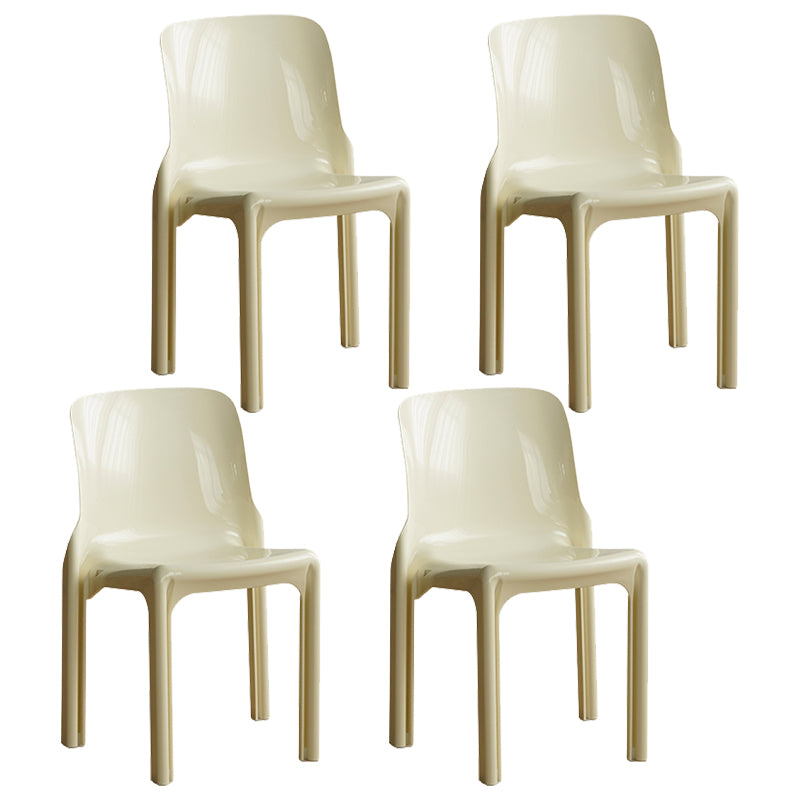 Contemporary Style Plastic 4 Legs Dining Side Chair for Home