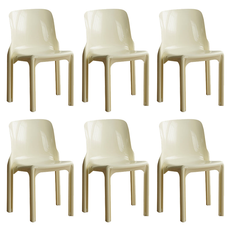 Contemporary Style Plastic 4 Legs Dining Side Chair for Home