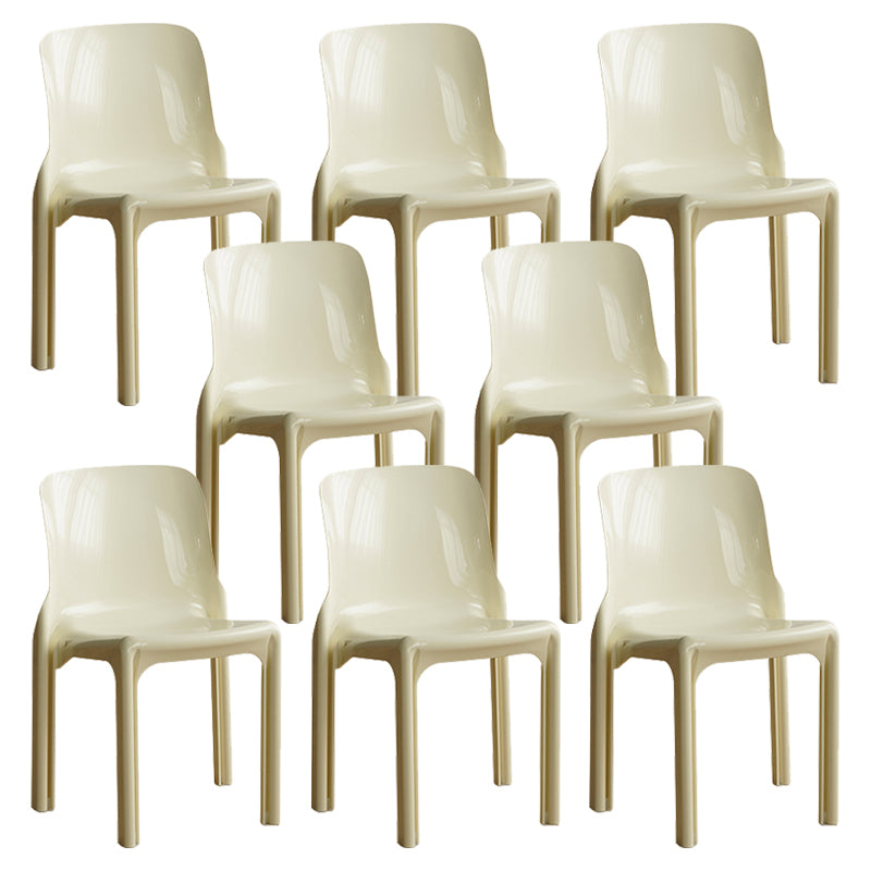 Contemporary Style Plastic 4 Legs Dining Side Chair for Home