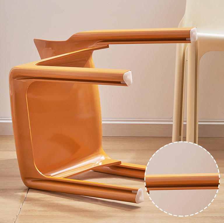 Contemporary Style Plastic 4 Legs Dining Side Chair for Home
