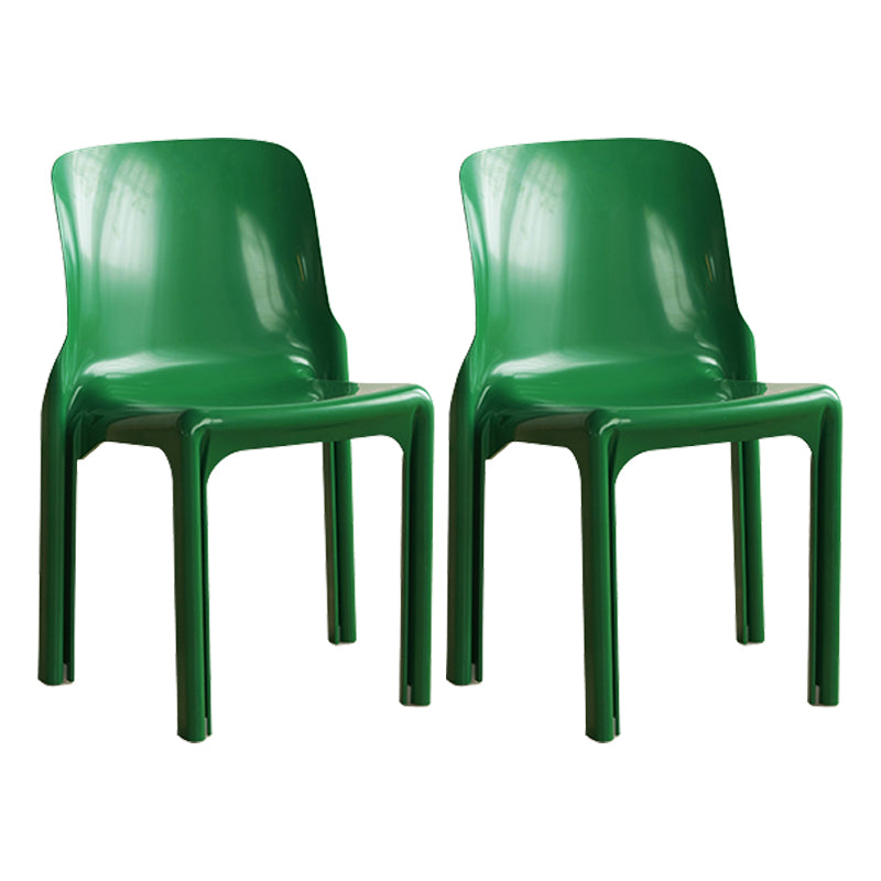 Contemporary Style Plastic 4 Legs Dining Side Chair for Home