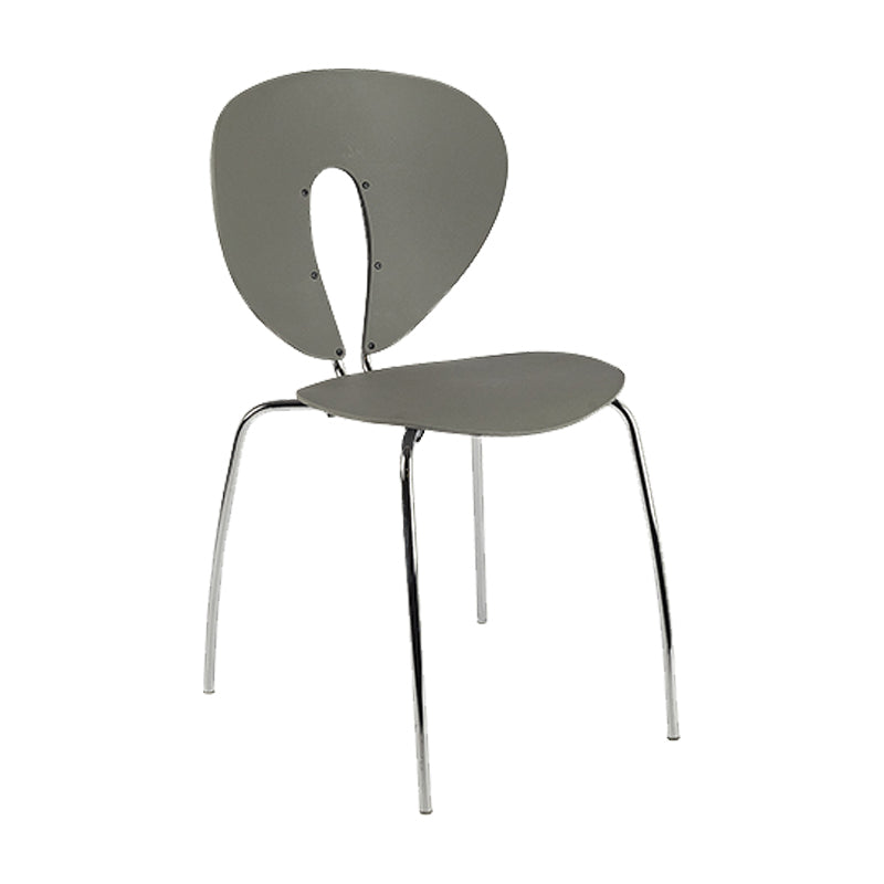 Modern Open Back Plastic Dining Room Silver Leg Dining Chair