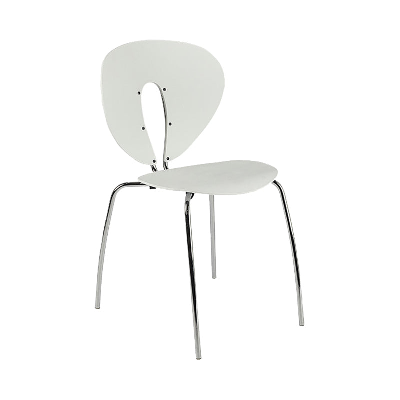 Modern Open Back Plastic Dining Room Silver Leg Dining Chair