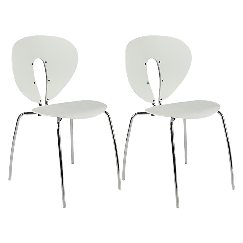 Modern Open Back Plastic Dining Room Silver Leg Dining Chair