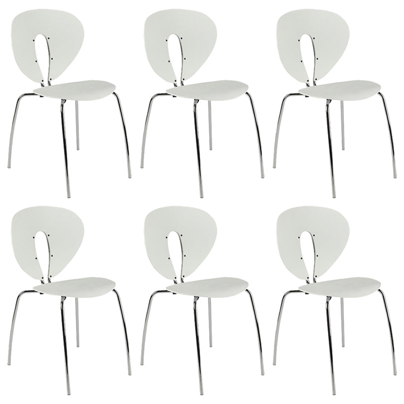 Modern Open Back Plastic Dining Room Silver Leg Dining Chair