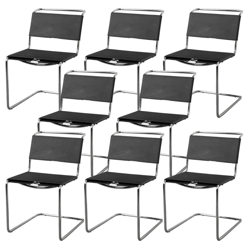 Contemporary Style Open Back Leather Armless Dining Side Chair for Home