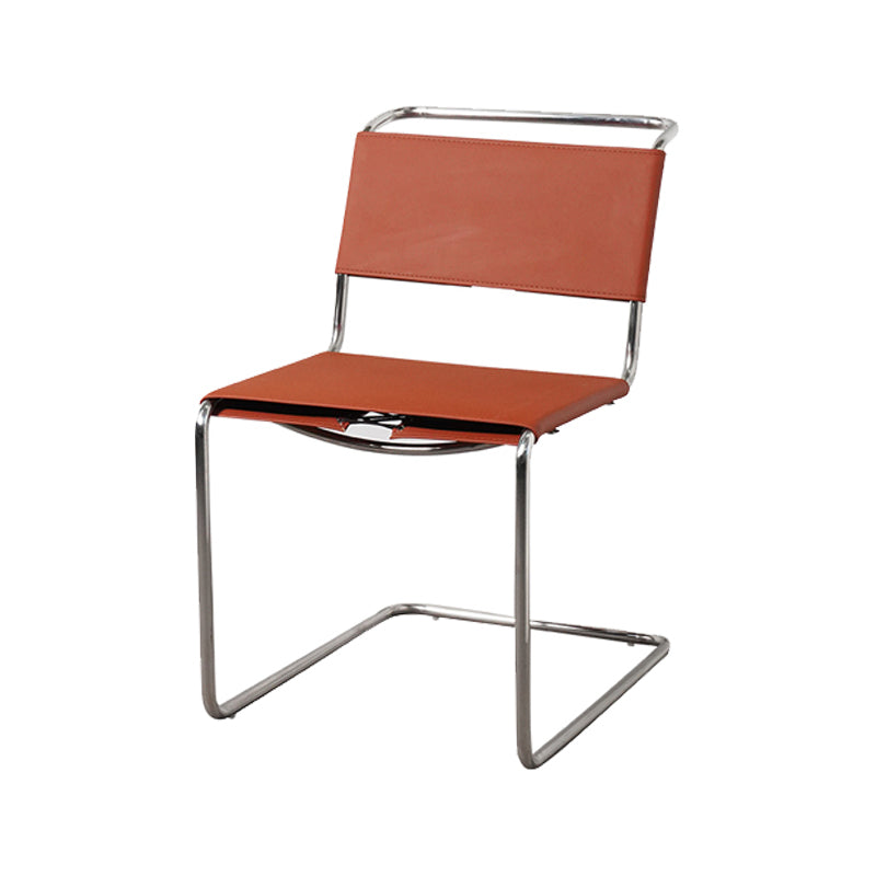 Contemporary Style Open Back Leather Armless Dining Side Chair for Home