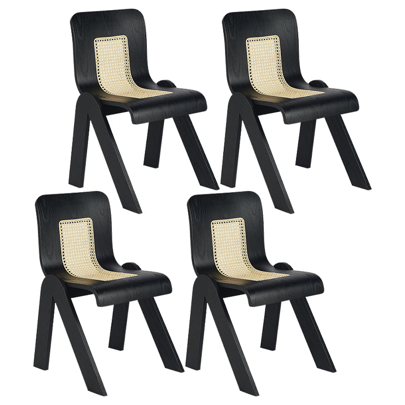 Contemporary Dining Room Armless Solid Wood Parsons Dining Chair