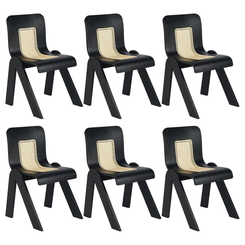 Contemporary Dining Room Armless Solid Wood Parsons Dining Chair