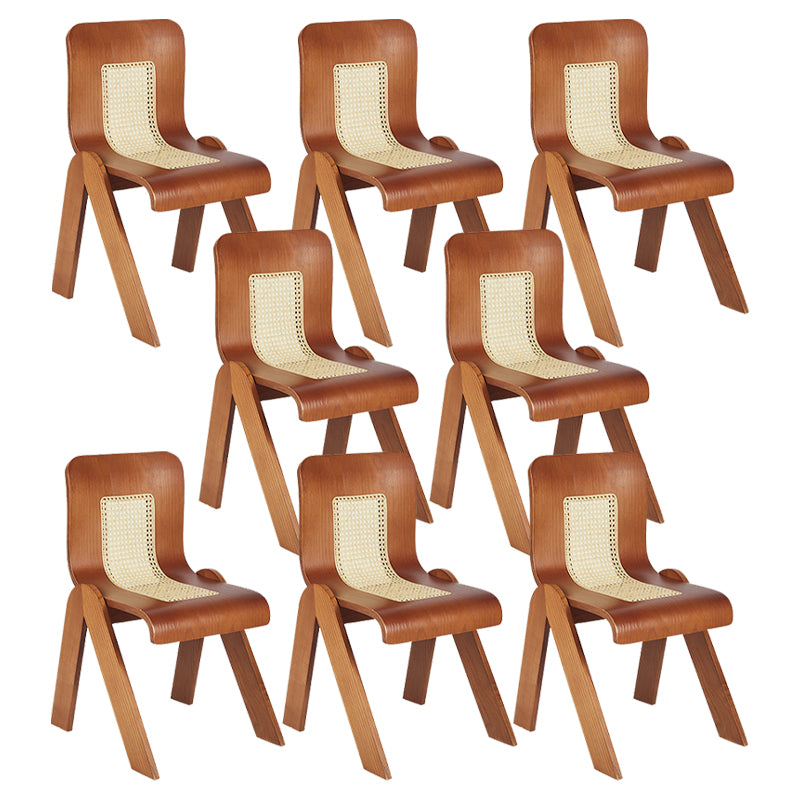 Contemporary Dining Room Armless Solid Wood Parsons Dining Chair