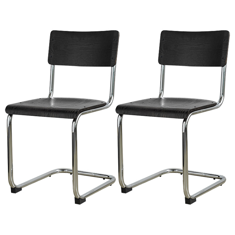 Contemporary Style Open Back Wood Armless Dining Side Chair for Home