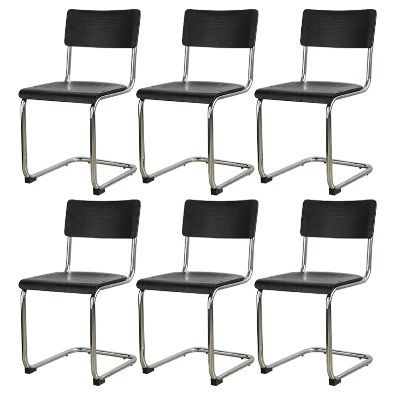 Contemporary Style Open Back Wood Armless Dining Side Chair for Home