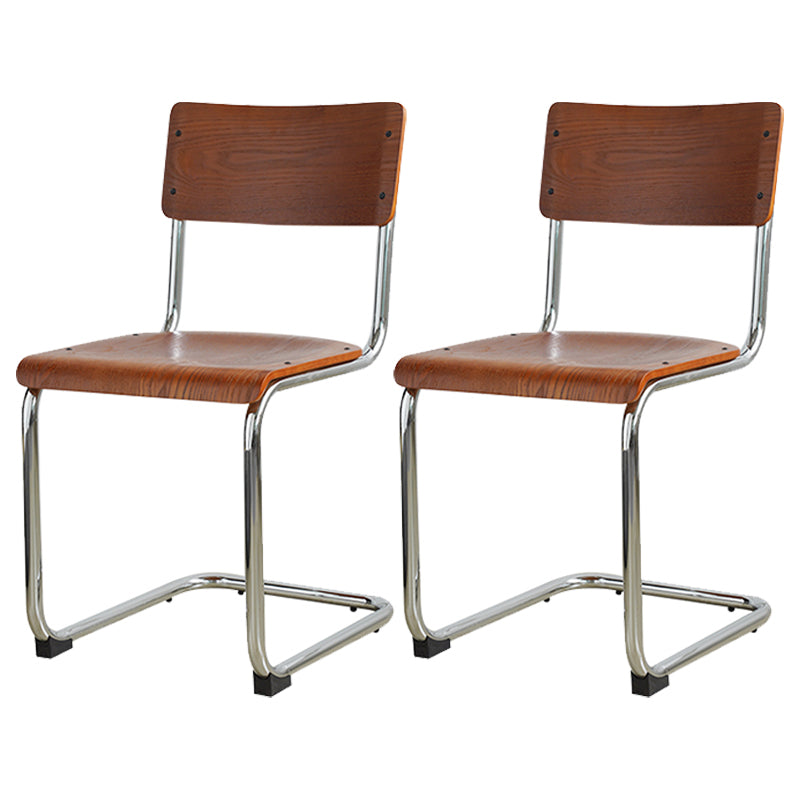 Contemporary Style Open Back Wood Armless Dining Side Chair for Home