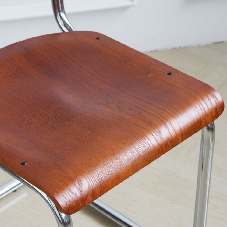 Contemporary Style Open Back Wood Armless Dining Side Chair for Home